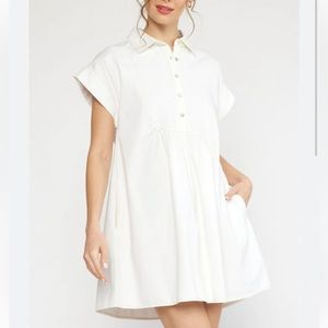 NWT white denim shirt dress